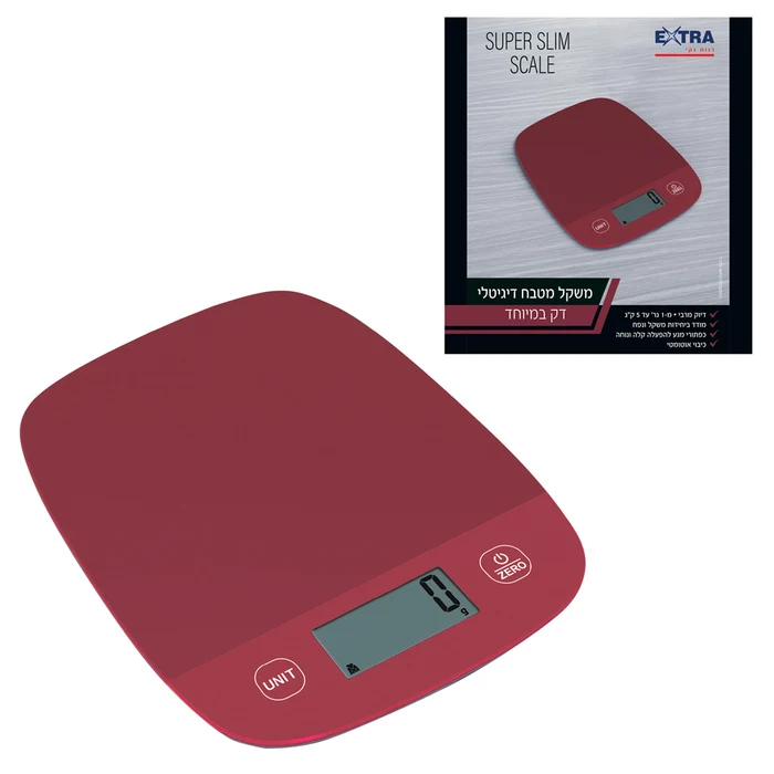 אקסטרא משקל מטבח מסך LCD( 5ק"ג)