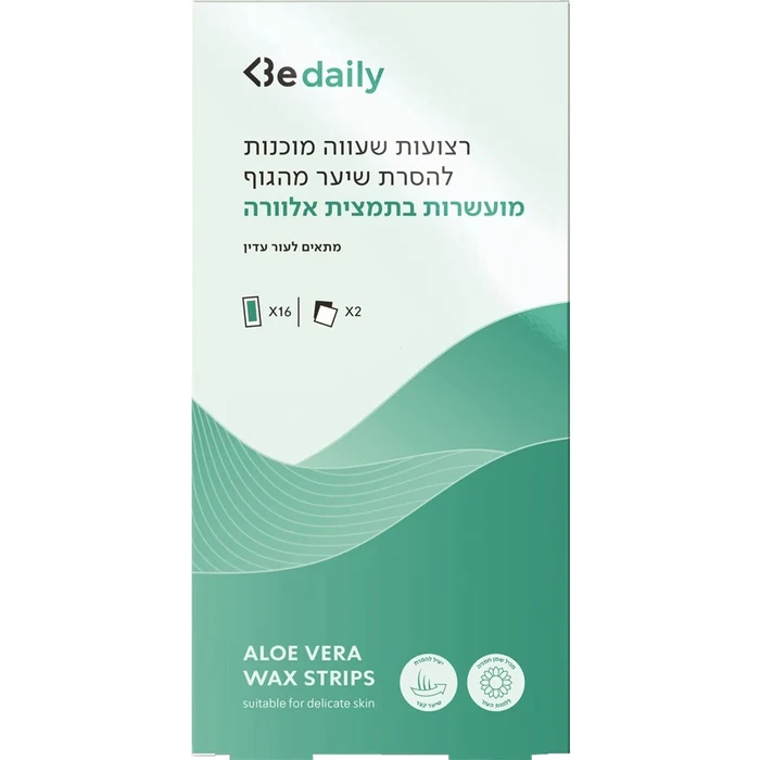 BE DAILYרצועות שעווה לגוף מועשרות בתמצית אלוורה