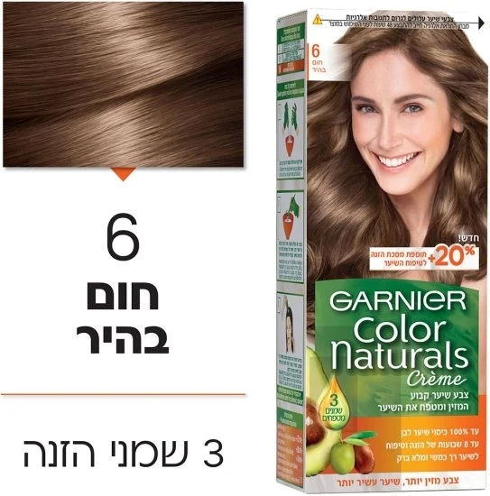 צבע שיער קולור נטורלס 6בלונד כהה 40מל