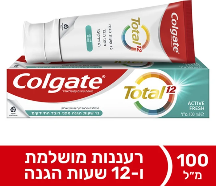 קולגייט משחת שיניים טוטאל פסים מרעננים 100מל